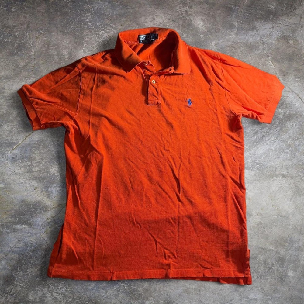 Polo Ralph Lauren Mens Sun Faded Orange Cotton Pique Polo Shirt L